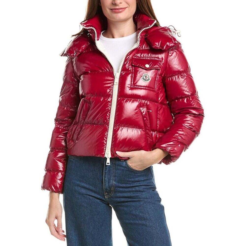 Moncler Womens  Andro Down Puffer Jacket, Red